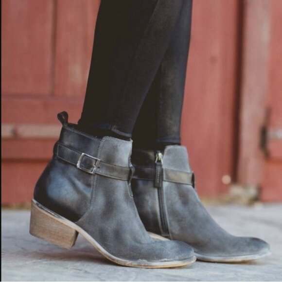 New Roan Uma Grey White BFS Hand Finished Full Grain Leather Booties. 8.5 - Picture 10 of 12